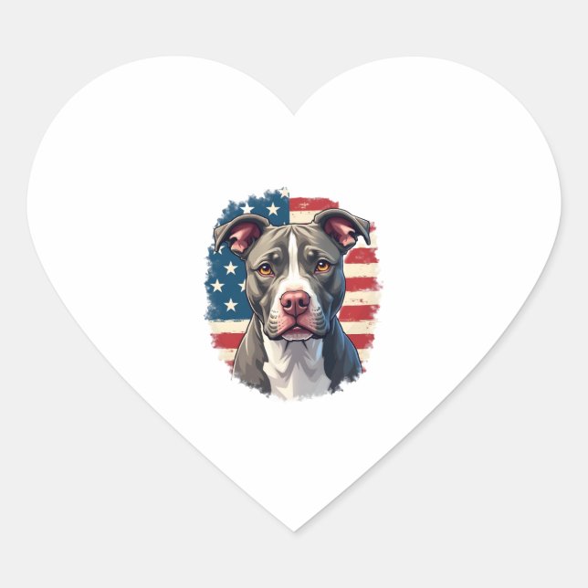 ALL AMERICAN DOG-lovers pit bul (1) Heart Sticker (Front)