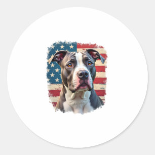 ALL AMERICAN DOG-lovers pit bul (2) Classic Round Sticker