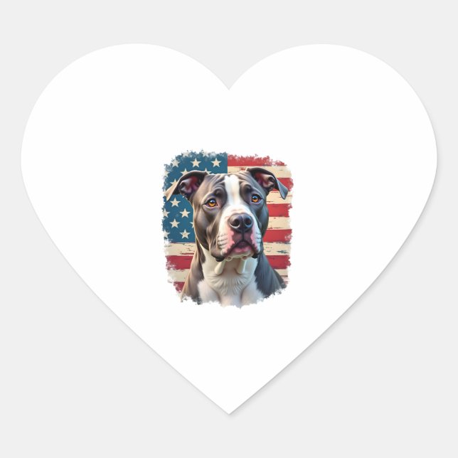 ALL AMERICAN DOG-lovers pit bul (2) Heart Sticker (Front)