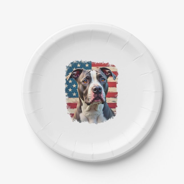 ALL AMERICAN DOG-lovers pit bul (2) Paper Plate (Front)
