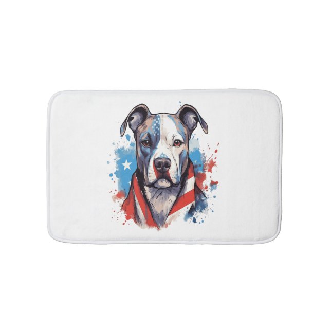 ALL AMERICAN DOG-lovers pit bull  Bath Mat (Front)