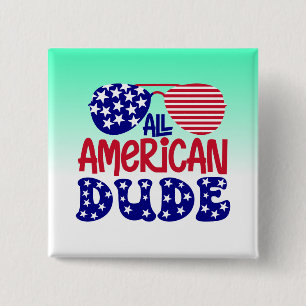 All American Dude-32286 15 Cm Square Badge