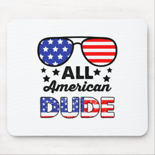 All American Dude 4th Of July Patriotic Boys Kids Mouse Pad