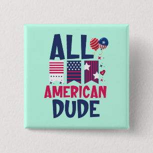All American Dude-96993 15 Cm Square Badge