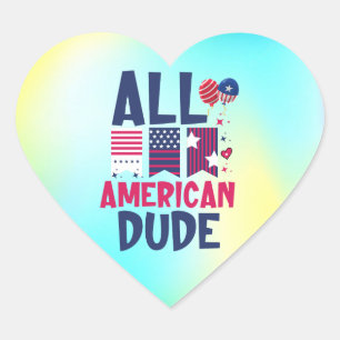 All American Dude-96993 Heart Sticker