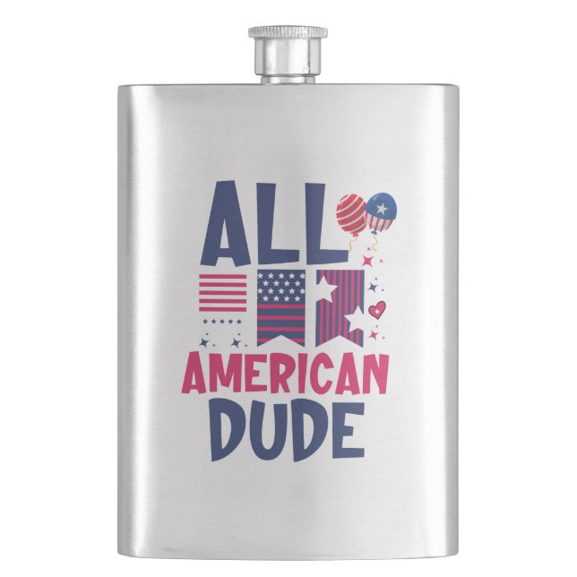 All American Dude-96993 Hip Flask (Front)