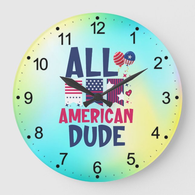 All American Dude-96993 Large Clock (Front)