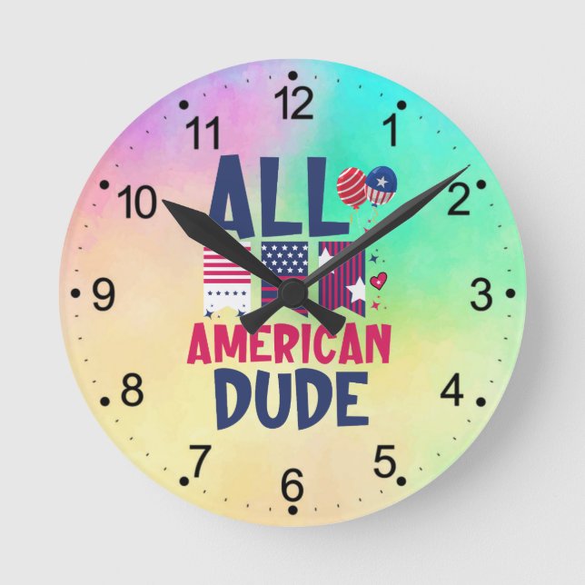 All American Dude-96993 Round Clock (Front)