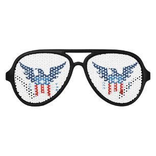 All American Eagle & Flag Patriotic Aviator Sunglasses