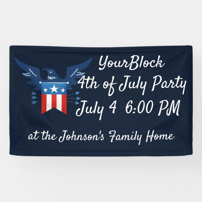 All American Eagle & Flag Patriotic Banner (Horizontal)