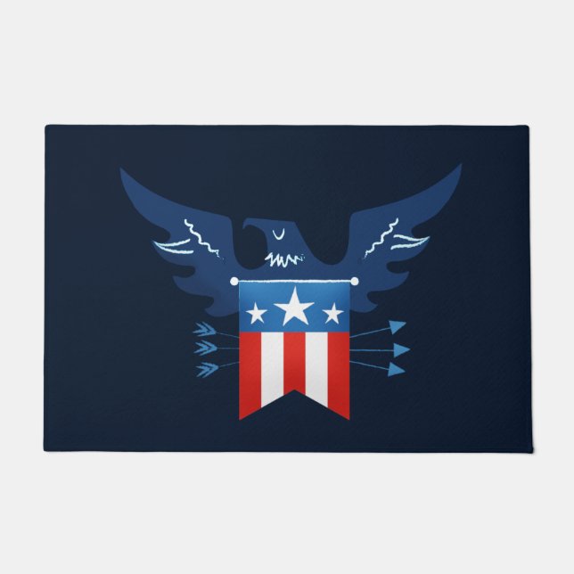 All American Eagle & Flag Patriotic Doormat (Front)