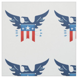 All American Eagle & Flag Patriotic Fabric