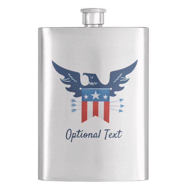 All American Eagle & Flag Patriotic Hip Flask (Front)