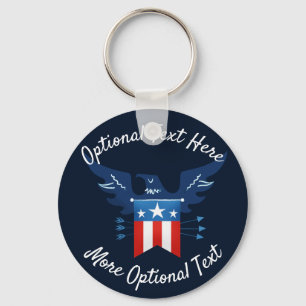 All American Eagle & Flag Patriotic Key Ring