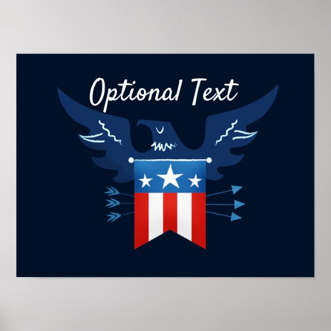 All American Eagle & Flag Patriotic Poster (Front)