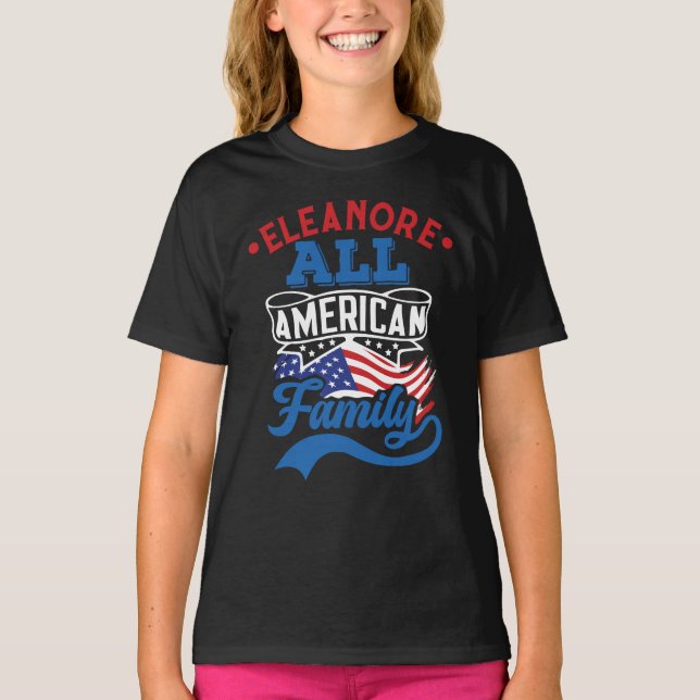 All american family 4th july patriotic matching T-Shirt (Front)