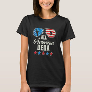 All American Fishing Deda 4th Of July US Flag Sung T-Shirt