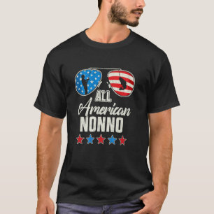 All American Fishing Nonno 4th Of July US Flag Sun T-Shirt