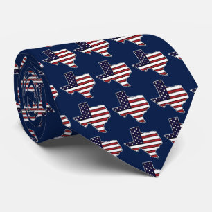 All American flag Texas outline necktie