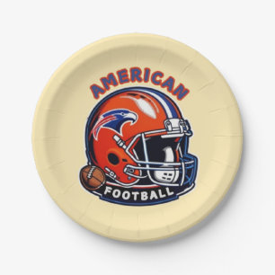 All-American Game Day Vibes – Vintage Helmet Style Paper Plate