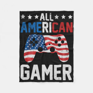 All American Gamer 4th Of July Boys Toddler Patrio Fleece Blanket