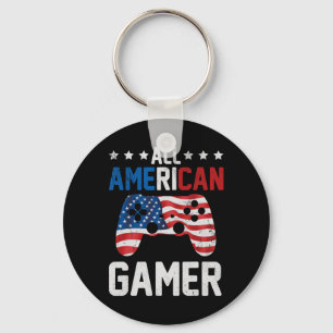 All American Gamer 4th Of July Boys Toddler Patrio Key Ring