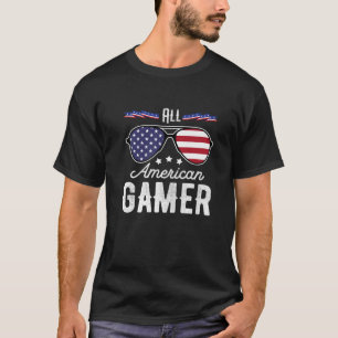 All American Gamer 4Th Of July Sunglasses T-Shirt