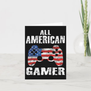 All American Gamer 4th Of July Video Games Boys Te Card