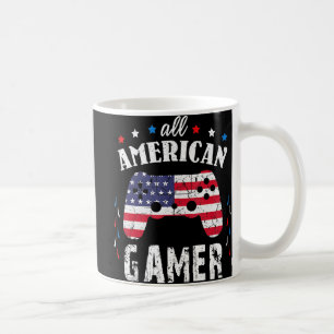 All American Gamer Patriotic Video Game 4th of Jul Coffee Mug