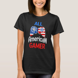 All American Gamer Patriotic Video Game 4th Of Jul T-Shirt