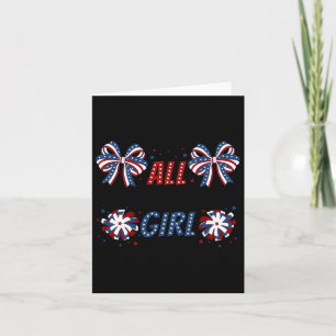 All American Girl 4th July Coquette Bows American  Card