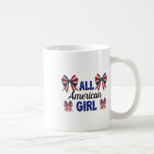 All American Girl 4th Of July Coquette Bows Americ Coffee Mug