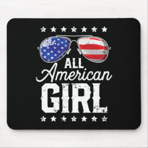 All American Girl 4th Of July Family Matching Sung Mouse Pad