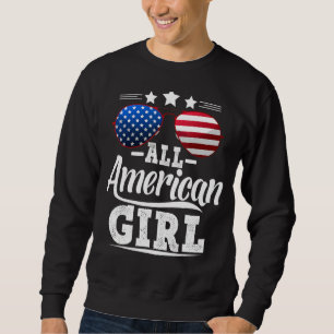 All American Girl 4th Of July Family Matching Sung Sweatshirt