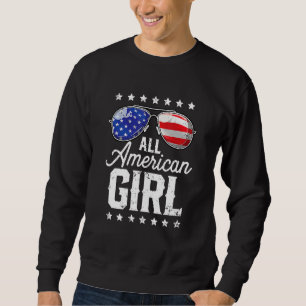 All American Girl 4th Of July Family Matching Sung Sweatshirt