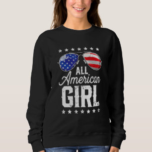 All American Girl 4th Of July Family Matching Sung Sweatshirt