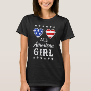 All American Girl 4th Of July Girls Kids Teens Sun T-Shirt
