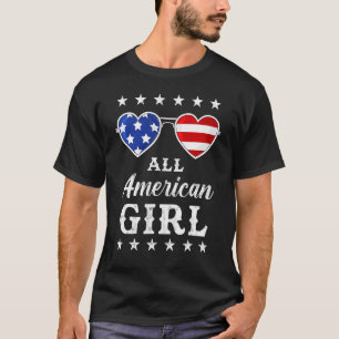 All American Girl 4th Of July Girls Kids Teens Sun T-Shirt