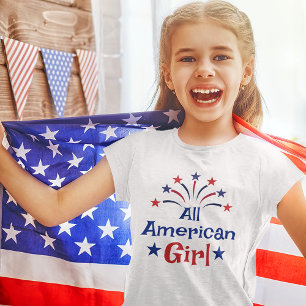 All American Girl 4th of July Kid T-Shirt