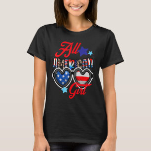 All American Girl 4th of July Patriotic USA Flag 1 T-Shirt