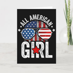 All American Girl 4th Of July Shirt Daughter Usa F Card