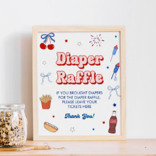All American Girl Baby Shower Diaper Raffe Poster