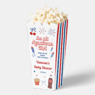 All American Girl Baby Shower Popcorn  Favour Box
