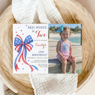 All American Girl Birthday Photo Invitation