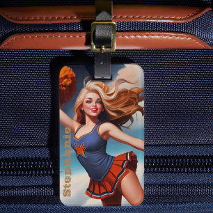 All American Girl Cheer Backpack Luggage Tag 