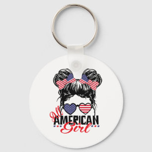 All American Girl Funny Independence 4th Of July P Key Ring