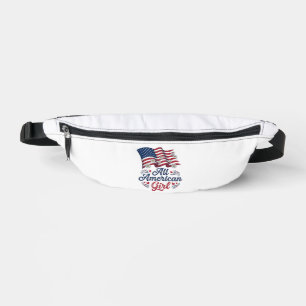 All American Girl Patriotic Daisy Flag Shirt Desig Bum Bags
