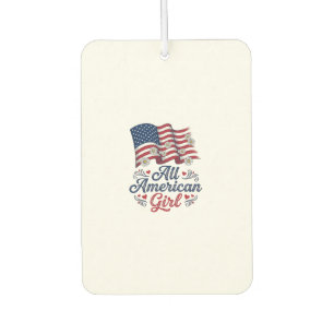 All American Girl Patriotic Daisy Flag Shirt Desig Car Air Freshener