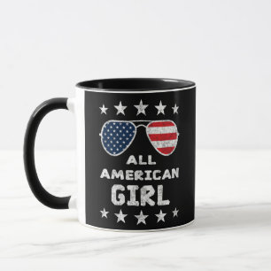 All American Girl Patriotic July 4th Fun Mug