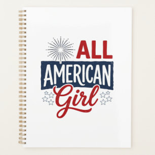 All American Girl Patriotic Vintage Shirt Design_1 Planner